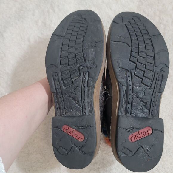 Rieker Felicitas Lace Up Side Zip Combat Boot Brown Multicolor EU 37 US 6-6.5 - Picture 13 of 16